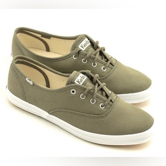 Keds Shoes - 8 KEDS CHAMPION CLASSIC SNEAKER IN ARMY OLIVE GREEN CANVAD DREAM FOAM INSOLE